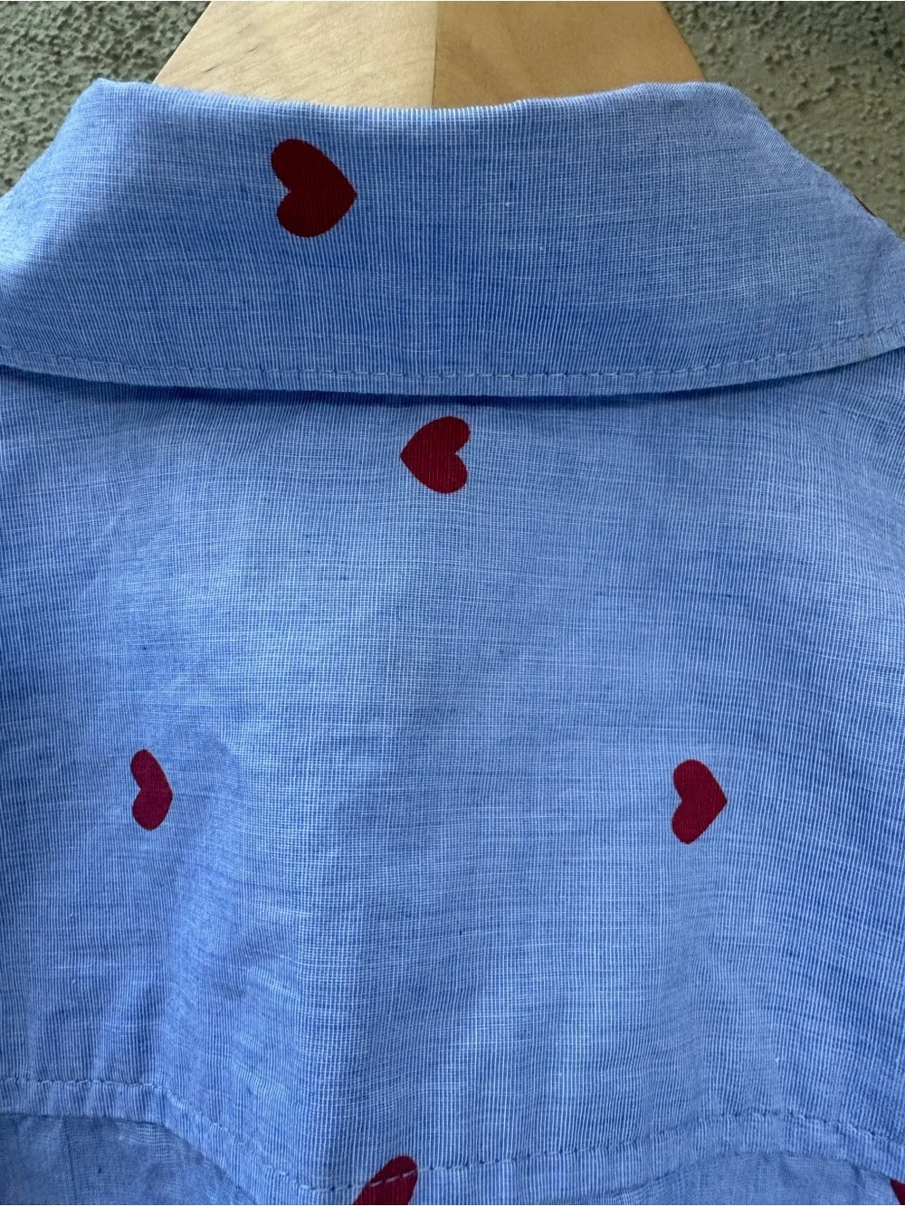 J. Crew Light Blue Heart Print Button-Down Shirt Women’s Size XS NWOT Date Night
